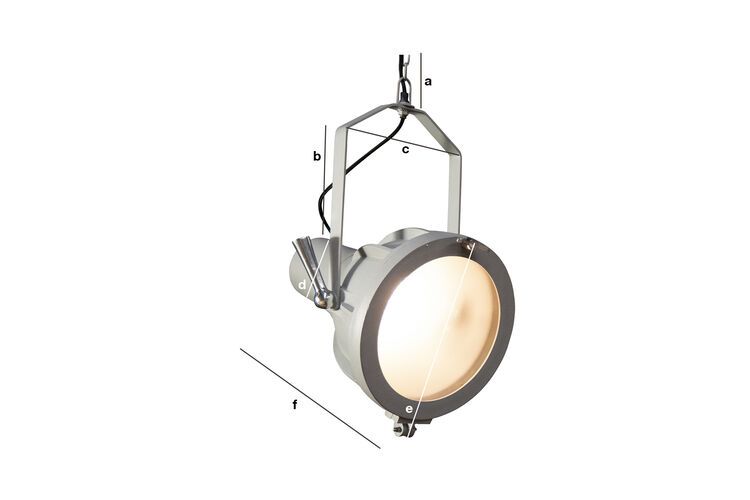 Product Dimensions Gray industrial spotlight Weissmüller