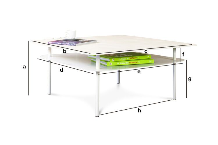 Produktdimensionen Weißer Couchtisch Holly