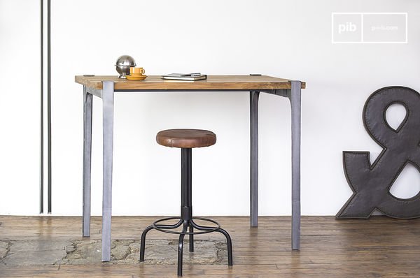 Nice standing food made of teak wood and steel.