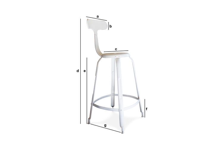 Product Dimensions White riveted bar chair Alcoa