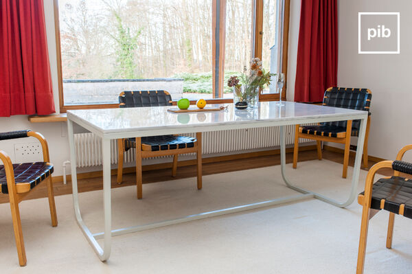 White dining table