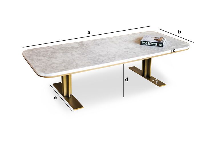 Product Dimensions White marble coffee table Carrera