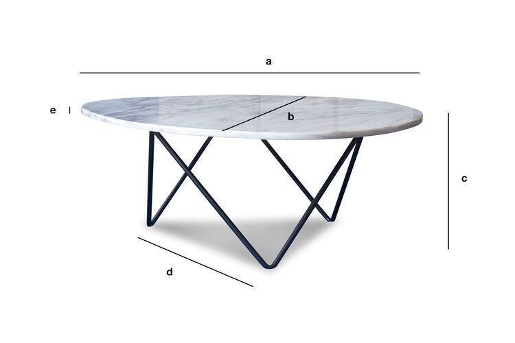 Product Dimensions White marble coffee table Trivisan