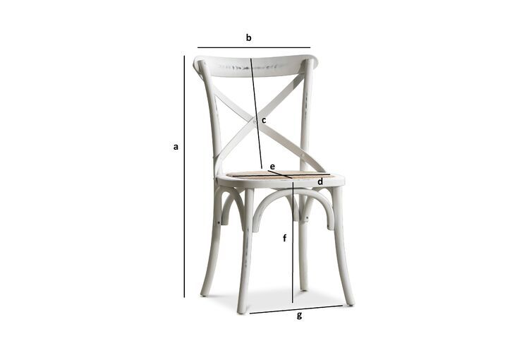 Product Dimensions White wood bistro chair Pampelune