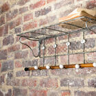 Storage with antique mesh effect and ceramic numerals.