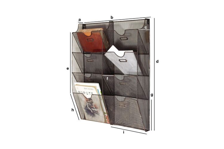 Product Dimensions Wall-mounted mesh document holder Cody