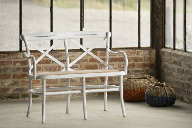 Witte houten bank Pampelune