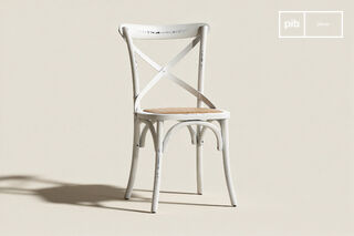 Witte houten bistrostoel Pampelune