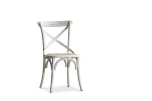 Witte houten bistrostoel Pampelune