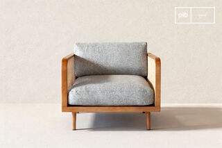 Wood and cane armchair Starheim