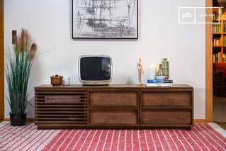 Vintage wooden TV stand Jake