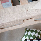 The natural light-coloured finish that reveals the grain of the wood.