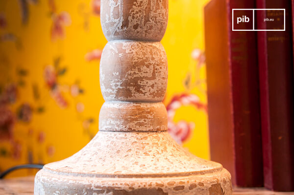 Weathered wooden white lamp