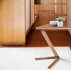 The side table is deliciously geometric.