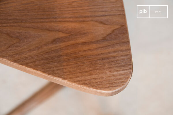 The rounded corners contrast with the straight lines on the design.