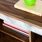 A beautiful touch of white marble completes the design.