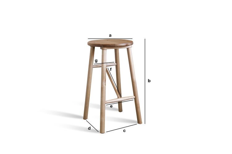 Product Dimensions Tall wooden stool Niels