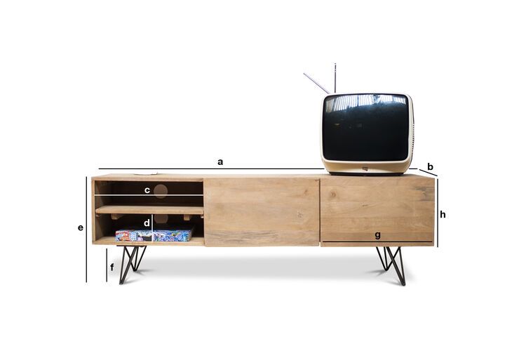 Product Dimensions Wooden TV stand Zurich