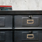 The counter offers a nice contrast between black and gold.