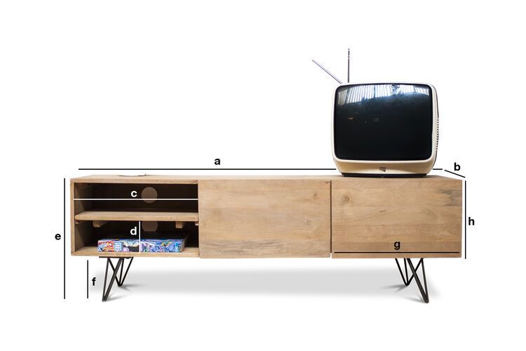 Productafmetingen Zurich houten Tv meubel