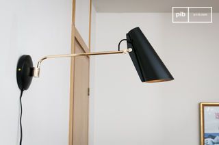 Zwarte wandlamp Birdy